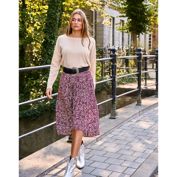 NWT Ba&sh Lenny Midi Skirt Raisin Size 2 - Picture 4 of 16